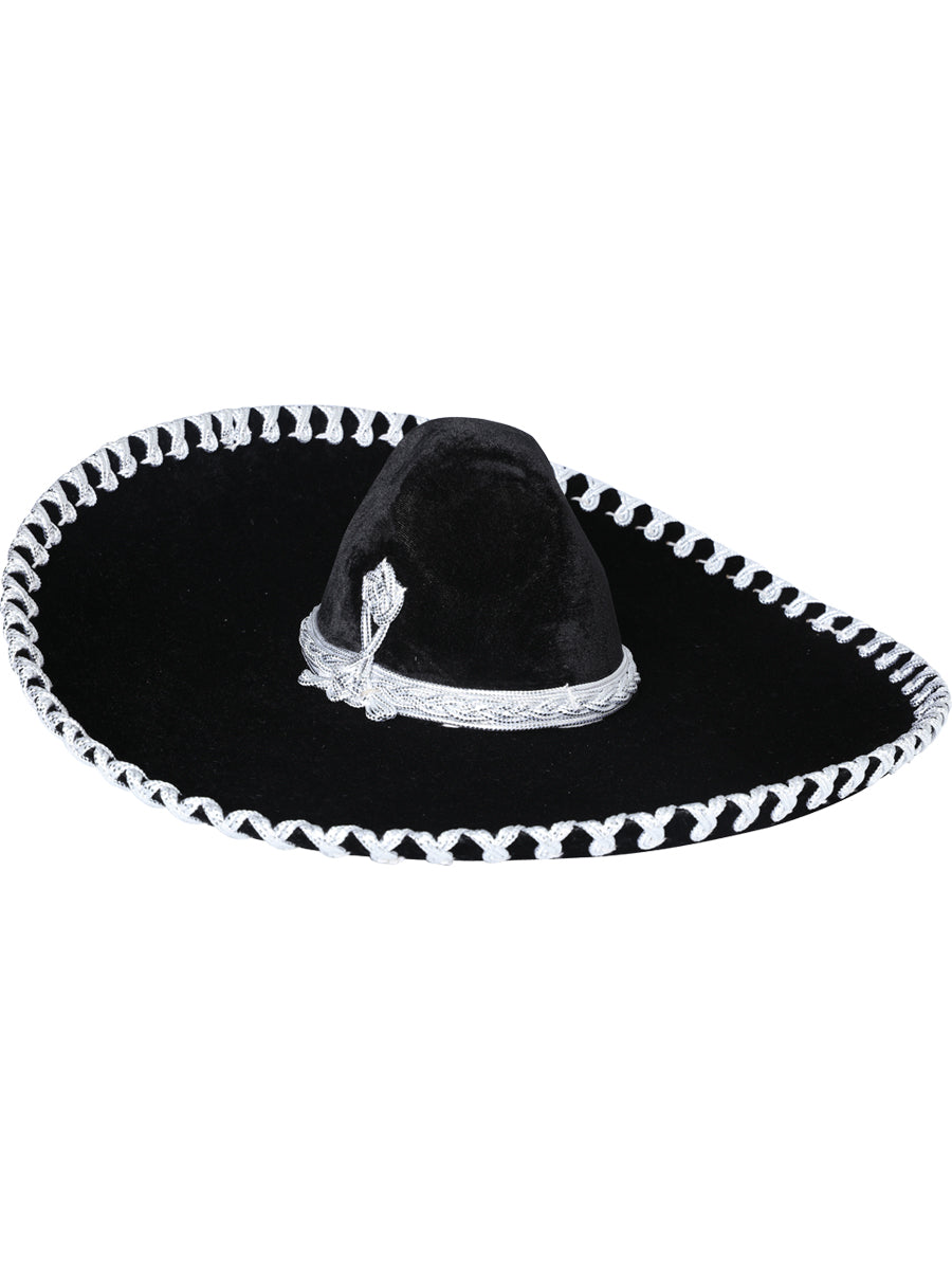 Mexicanl Charro Hat Velvet Black/Silver 600600