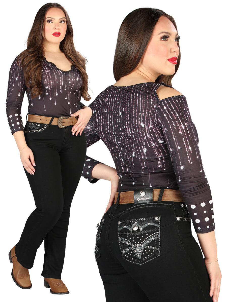 Centenario Hip-Up Bootcut Denim Jeans - Black 45319