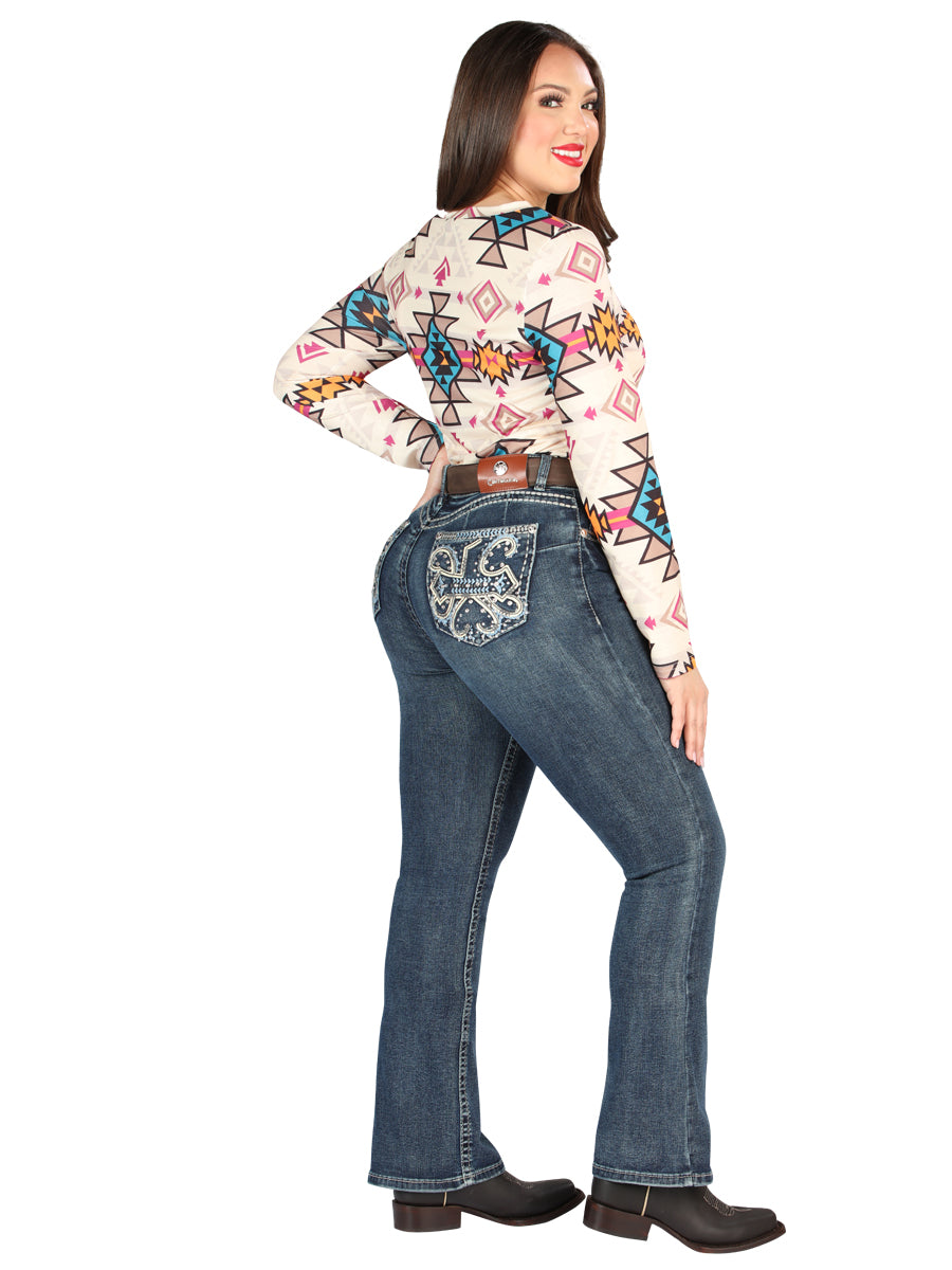 Centenario Hip-Up Bootcut Denim Jeans - Dark Blue 45321