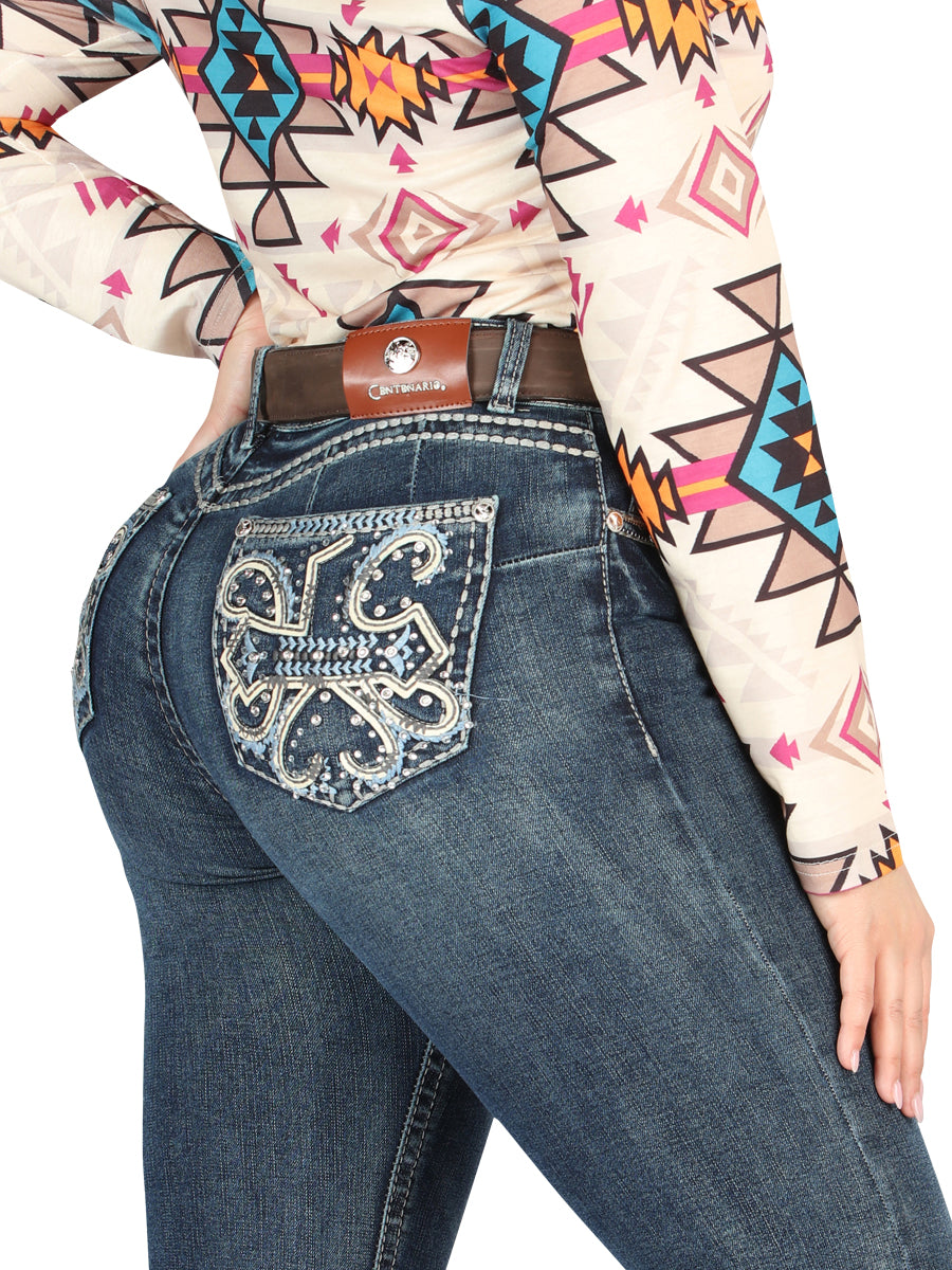 Centenario Hip-Up Bootcut Denim Jeans - Dark Blue 45321