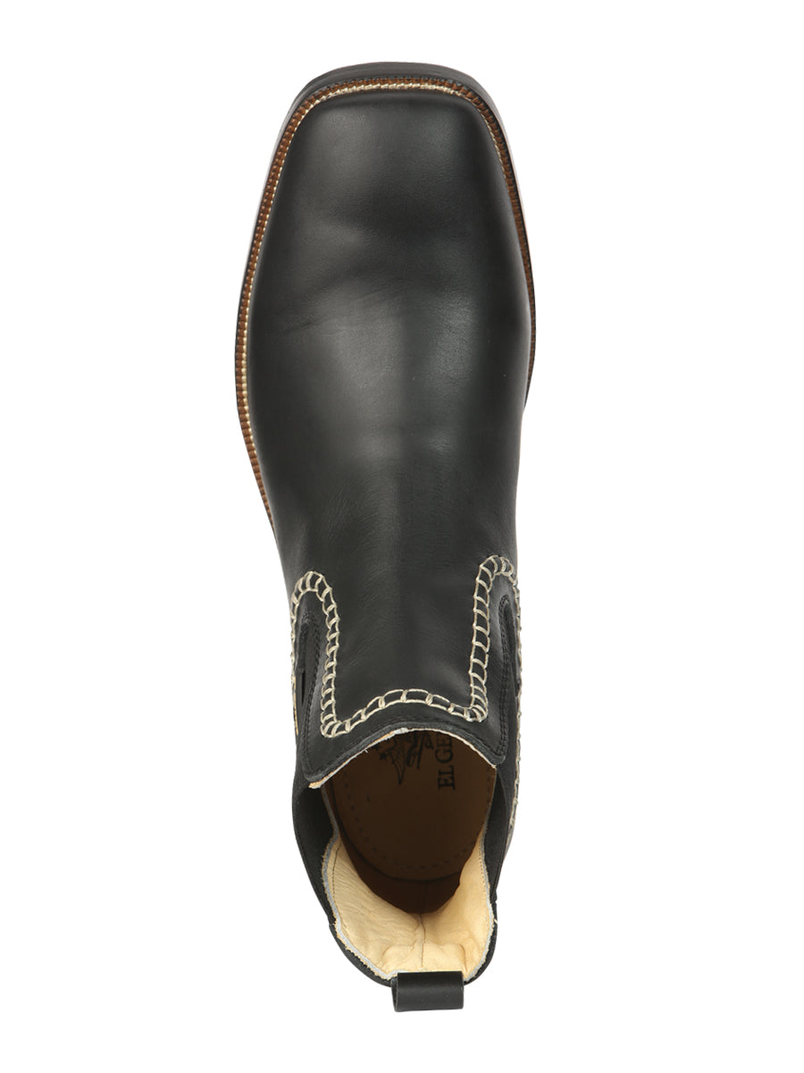 El General Men’s Leather Ankle Boots - Black 45420