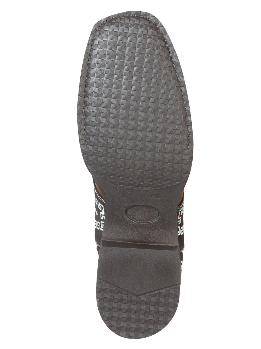 El General Rodeo Boot - Nobuck Dark Brown with Embroidery 51117